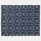 Patchwork-Denim-Stoffkunstillustration Nr. 13 Fleecedecke (Vorderseite (Horizontal))