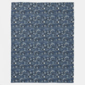 Patchwork-Denim-Stoffkunstillustration Nr. 16 Fleecedecke (Vorderseite)