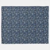 Patchwork-Denim-Stoffkunstillustration Nr. 16 Fleecedecke (Vorderseite (Horizontal))