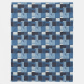 Patchwork-Denim-Stoffkunstillustration Nr. 18 Fleecedecke (Vorderseite)