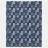 Patchwork-Denim-Stoffkunstillustration Nr. 20 Fleecedecke (Vorderseite)