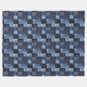 Patchwork-Denim-Stoffkunstillustration Nr. 20 Fleecedecke (Vorderseite (Horizontal))