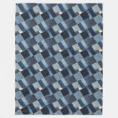 Patchwork-Denim-Stoffkunstillustration Nr. 2 Fleecedecke (Vorderseite)