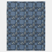 Patchwork-Denim-Stoffkunstillustration Nr. 4 Fleecedecke (Vorderseite)