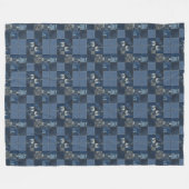 Patchwork-Denim-Stoffkunstillustration Nr. 4 Fleecedecke (Vorderseite (Horizontal))