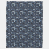 Patchwork-Denim-Stoffkunstillustration Nr. 8 Fleecedecke (Vorderseite)