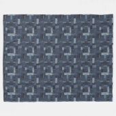 Patchwork-Denim-Stoffkunstillustration Nr. 8 Fleecedecke (Vorderseite (Horizontal))