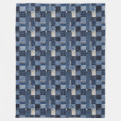 Patchwork-Denim-Stoffkunstillustration Nr. 9 Fleecedecke (Vorderseite)