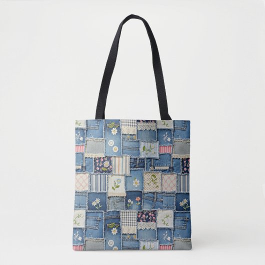 Patchwork Denim Tasche (Vorderseite)