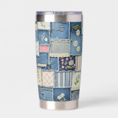 Patchwork Denim Thermobecher (Rückseite)