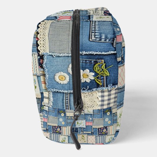 Patchwork Denim Waschbeutel (Rechts)