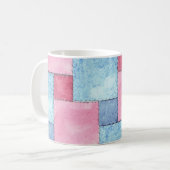 Patchwork Design Coffee Tasse, Pinks, Blues Kaffeetasse (Vorderseite Links)