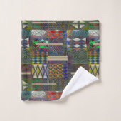 Patchwork-Design im afrikanischen Stil Badhandtuch Set (Waschlappen)