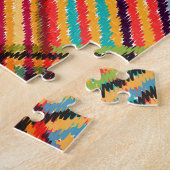 Patchwork-Design mit Aztec-Quadraten. Puzzle (Seite)