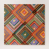 Patchwork-Design mit Aztec-Quadraten. Puzzle (Horizontal)