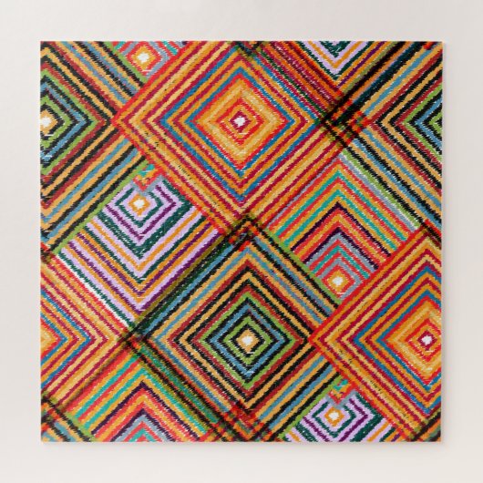 Patchwork-Design mit Aztec-Quadraten. Puzzle (Horizontal)