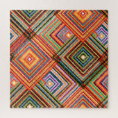 Patchwork-Design mit Aztec-Quadraten. Puzzle (Vertikal)
