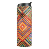 Patchwork-Design mit aztekischen Quadraten. Thermosbecher (Nach links gedreht)