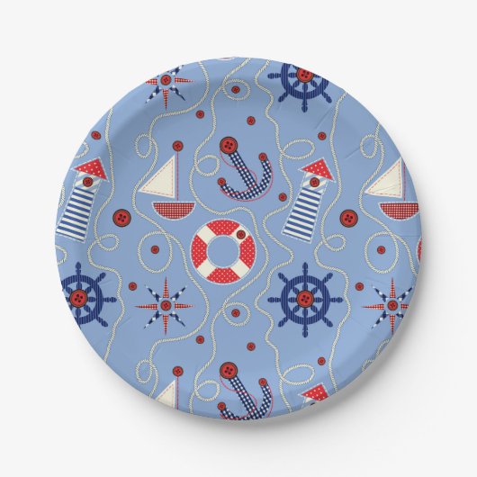 Patchwork-Design Pappteller (Vorderseite)