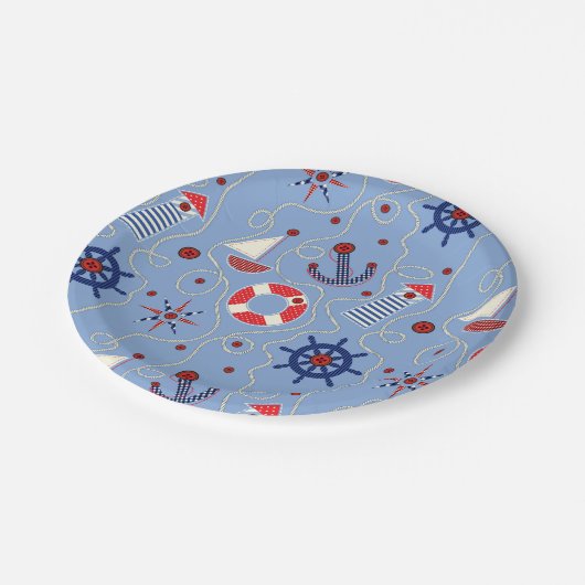 Patchwork-Design Pappteller (Schrägansicht)