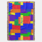 Patchwork Design Rainbow Resist Throw Blanket Decke (Vorderseite Vertikal)