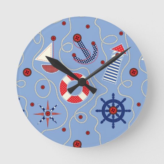 Patchwork-Design Runde Wanduhr (Vorderseite)