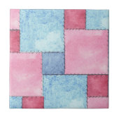 Patchwork Design Tile, Pinks, Blues Fliese (Vorderseite)