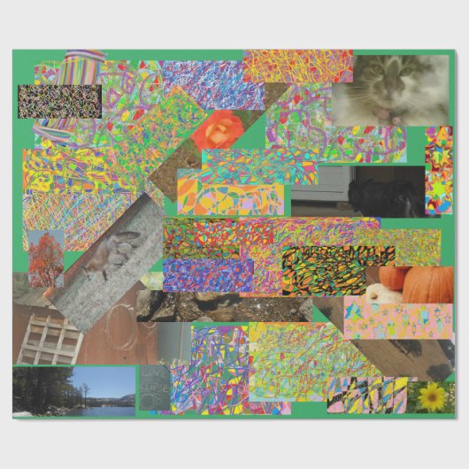 Patchwork-Designpapier mit vielen abstrakten Desig Geschenkpapier (Flach)