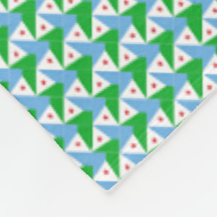 Patchwork Djibouti-Flag-Muster Fleecedecke