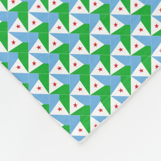 Patchwork Djibouti-Flag-Muster Fleecedecke (Ecke)