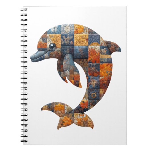 Patchwork-Dolphin-Notebook Notizblock (Vorderseite)