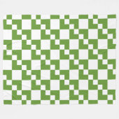 Patchwork Domino - Avocado Green und White Fleecedecke (Vorderseite (Horizontal))