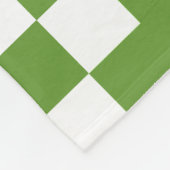 Patchwork Domino - Avocado Green und White Fleecedecke (Ecke)