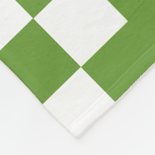 Patchwork Domino - Avocado Green und White Fleecedecke (Ecke)