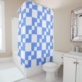 Patchwork Domino - Baby Blue und White Duschvorhang (Beispiel)
