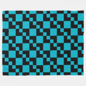 Patchwork Domino - Black and Aqua Blue Fleecedecke (Vorderseite (Horizontal))
