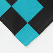 Patchwork Domino - Black and Aqua Blue Fleecedecke (Ecke)
