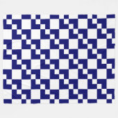 Patchwork Domino - Deep Navy Blue und White Fleecedecke (Vorderseite (Horizontal))