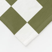 Patchwork Domino - Deep Olive and White Fleecedecke (Ecke)