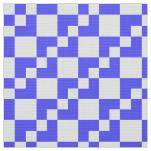 Patchwork Domino - Electric Blue und White Stoff
