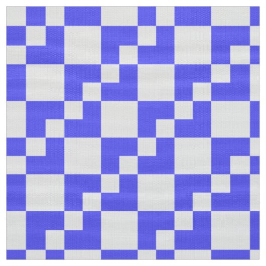 Patchwork Domino - Electric Blue und White Stoff (Muster)