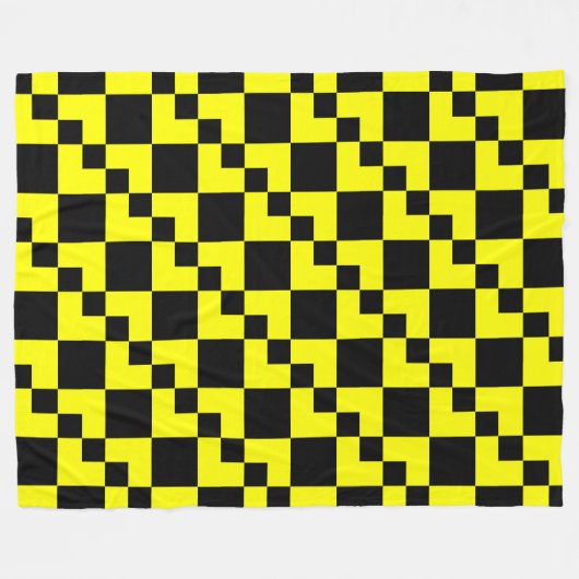 Patchwork Domino - Gelb und Schwarz Fleecedecke (Vorderseite (Horizontal))