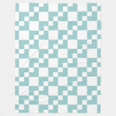 Patchwork Domino - Light Blue Green und White Fleecedecke (Vorderseite)