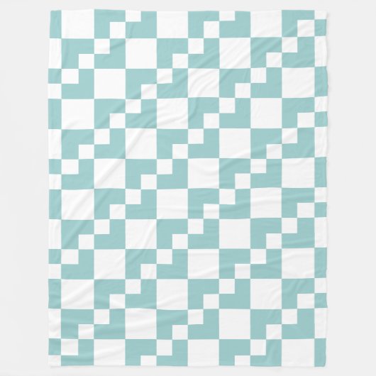 Patchwork Domino - Light Blue Green und White Fleecedecke (Vorderseite)