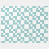 Patchwork Domino - Light Blue Green und White Fleecedecke (Vorderseite (Horizontal))