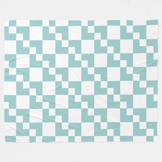 Patchwork Domino - Light Blue Green und White Fleecedecke (Vorderseite (Horizontal))
