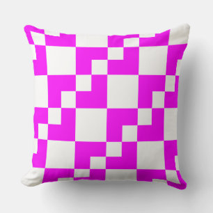 Patchwork Domino - Magenta und White Kissen