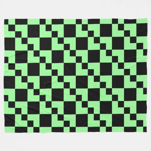 Patchwork Domino - Minze Grün und Schwarz Fleecedecke (Vorderseite (Horizontal))