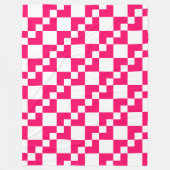 Patchwork Domino - Neon Red und White Fleecedecke (Vorderseite)