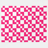 Patchwork Domino - Neon Red und White Fleecedecke (Vorderseite (Horizontal))